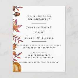 Sunflower Chestnut Pumpkin Wedding Flyer