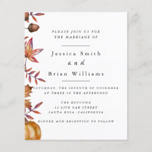Sunflower Chestnut Pumpkin Wedding Flyer