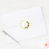 Sunflower Circle Lijst artwork Ronde Sticker (Envelop)
