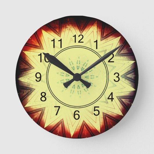 Sunflower Clock Ronde Klok (Voorkant)