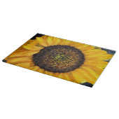 Sunflower Close Up Floral Art Glass Snijplank (Hoek)