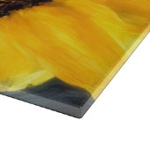Sunflower Close Up Floral Art Glass Snijplank (Hoek)