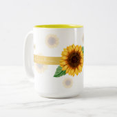 Sunflower Coffee Mok "Face the sunshine" (Voorkant links)