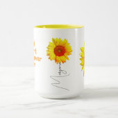Sunflower Coffee Mok voor haar (naam Monogram Quot (Midden)
