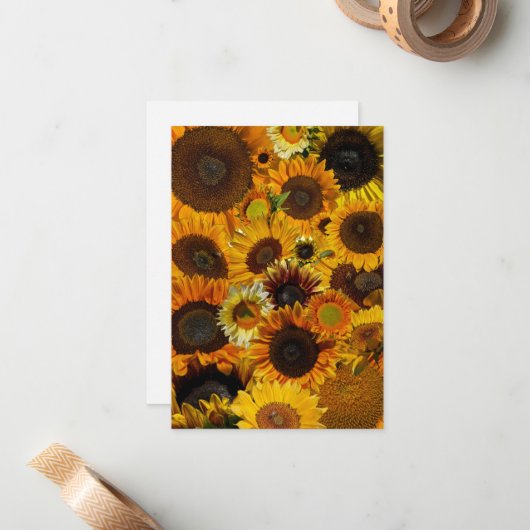 Sunflower Collage  Notitiekaartje (Voorkant / Achterkant in situ)
