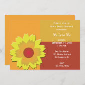 Sunflower Color Block Bridal Showuitnodiging Kaart (Voorkant / Achterkant)