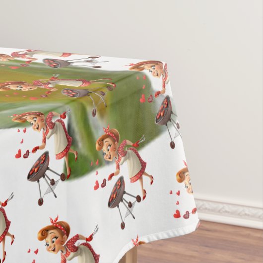 Sunflower Cooking Love Red Hearts White Tablecloth Tafelkleed (Voorbeeld)