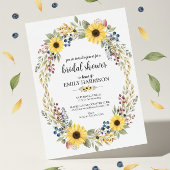 Sunflower Corner Bridal Shower Invite Rustic Style Kaart