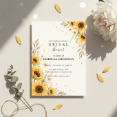 Sunflower Corner Bridal Shower Rustic Style Kaart