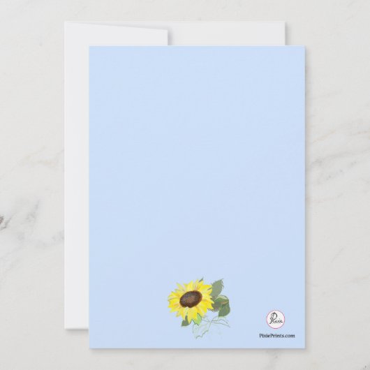 Sunflower Corner Uitnodiging (Achterkant)
