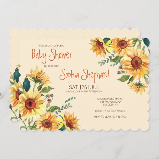 Sunflower Corners Shower Kaart (Voorkant / Achterkant)