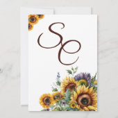 Sunflower Country Chic Weddenschap Kaart (Achterkant)