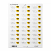 Sunflower Country Floral Weduwingadres Etiket (Full Sheet)