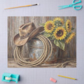 Sunflower Cowboy Hat Still Life Decoupage Tissuepapier (Craft)