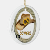 Sunflower Cowgirl Keramisch Ornament (Rechts)