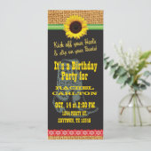 Sunflower Cowgirl Uitnodiging (Staand voorkant)