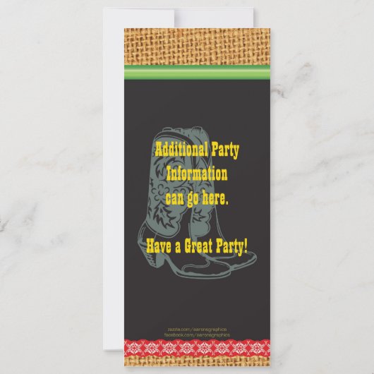 Sunflower Cowgirl Uitnodiging (Achterkant)