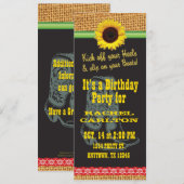 Sunflower Cowgirl Uitnodiging (Voorkant / Achterkant)