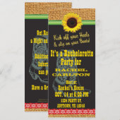 Sunflower Cowgirl Uitnodiging Bachelorette (Voorkant / Achterkant)