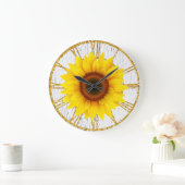 Sunflower Cracked Paint Background Grote Klok (Huis)