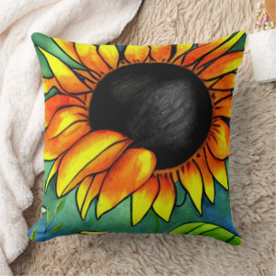 Sunflower Crayola Artistic Elegant Stylish Hipster Kussen
