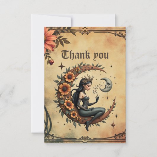 Sunflower Crescent Queen  Bedankkaart (Voorkant)