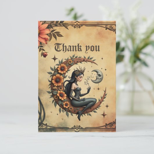 Sunflower Crescent Queen  Bedankkaart (Staand voorkant)