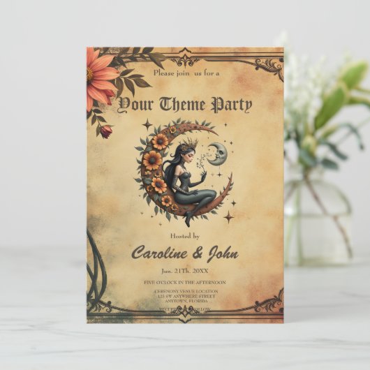 Sunflower Crescent Queen  Kaart (Staand voorkant)