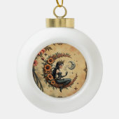 Sunflower Crescent Queen  Keramische Bal Ornament (Voorkant)