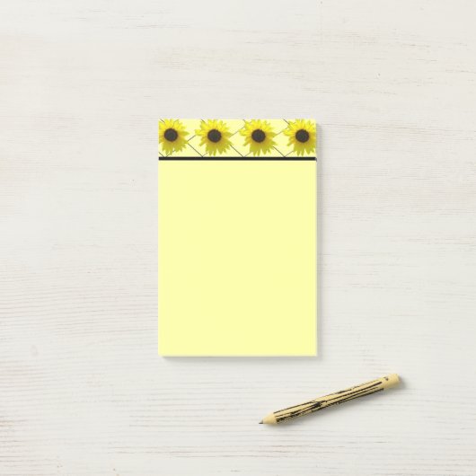 Sunflower Crisscross Post-it® Notes (Op bureau)