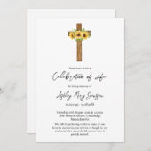 Sunflower Cross Celebration of Life Funeral Kaart (Voorkant / Achterkant)