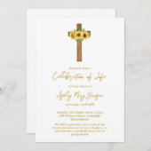 Sunflower Cross Celebration of Life Funeral Kaart (Voorkant / Achterkant)