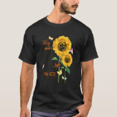 Sunflower Cross Faith Jesus Butterfly Christelijke T-shirt (Voorkant)