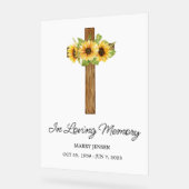 Sunflower cross Memorial Funeral Acryl Bord (Hoek)