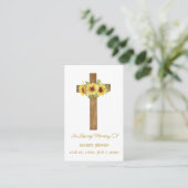 Sunflower Cross Memorial Funeral Prayer Card Visitekaartje (Staand voorkant)