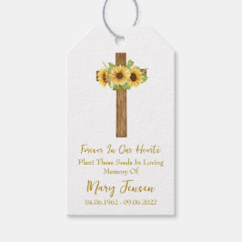 Sunflower Cross Memorial Funeral Seed Packet Cadeaulabel