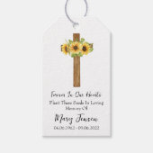 Sunflower Cross Memorial Funeral Seed Packet Cadeaulabel (Voorkant)