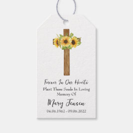 Sunflower Cross Memorial Funeral Seed Packet Cadeaulabel