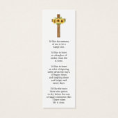 Sunflower Cross Photo Funeral Bookmark Mini Visitekaartjes (Achterkant)