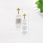 Sunflower Cross Photo Funeral Bookmark Mini Visitekaartjes (Bureau)