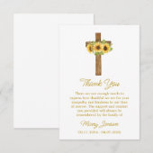 Sunflower Cross Sympathy Thank You Card Bedankkaart (Voorkant / Achterkant)