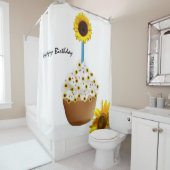 Sunflower Cupcake Showgordijn Douchegordijn (In situ)