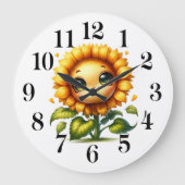 Sunflower Cutie Wall Clock Grote Klok (Voorkant)