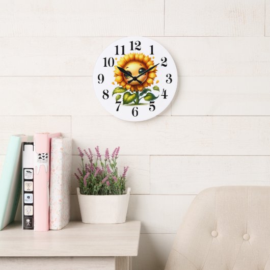 Sunflower Cutie Wall Clock Grote Klok (Leeskamer)