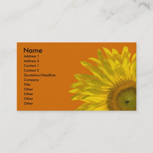 Sunflower Cutout Visitekaartje (Voorkant)