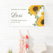 Sunflower Daisies Graduation Party Gefeliciteerd Spandoek (Insitu)