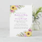 Sunflower Daisy Boho Garden Bachelorette Kaart (Staand voorkant)