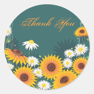 Sunflower Daisy dank u Ronde Sticker