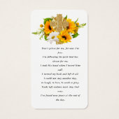 Sunflower Daisy Floral Foto Funeral Prayer Kaart (Achterkant)