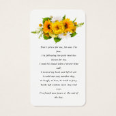 Sunflower Daisy Floral Foto Funeral Prayer Kaart (Achterkant)